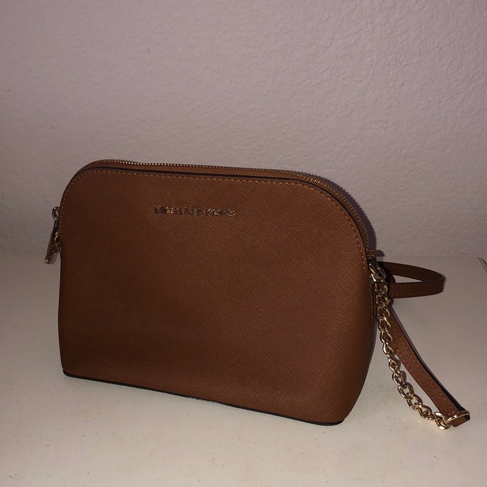 Michael Kors Brown Leather Cross body Bag